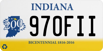 IN license plate 970FII