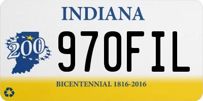IN license plate 970FIL
