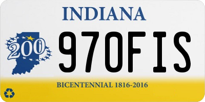 IN license plate 970FIS