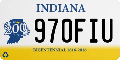 IN license plate 970FIU