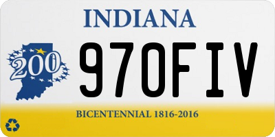 IN license plate 970FIV