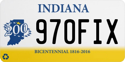 IN license plate 970FIX