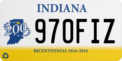 IN license plate 970FIZ
