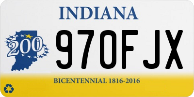 IN license plate 970FJX