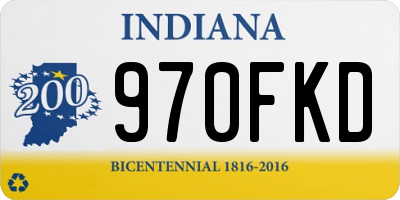 IN license plate 970FKD