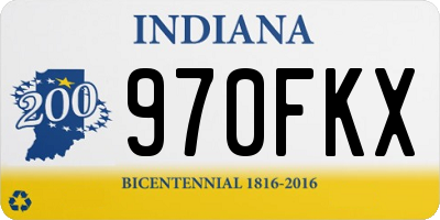 IN license plate 970FKX