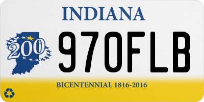 IN license plate 970FLB