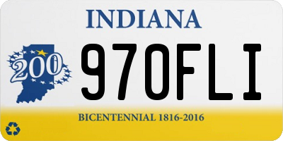 IN license plate 970FLI