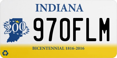 IN license plate 970FLM