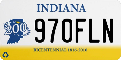 IN license plate 970FLN