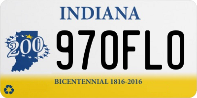 IN license plate 970FLO