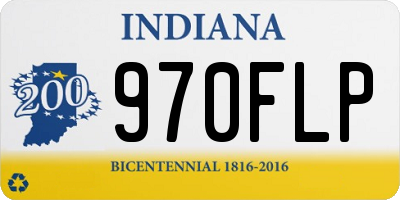 IN license plate 970FLP