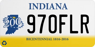 IN license plate 970FLR
