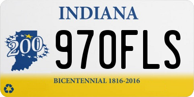 IN license plate 970FLS