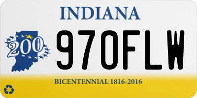 IN license plate 970FLW