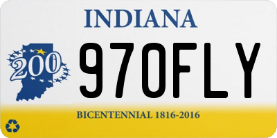 IN license plate 970FLY