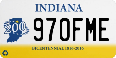 IN license plate 970FME