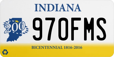IN license plate 970FMS