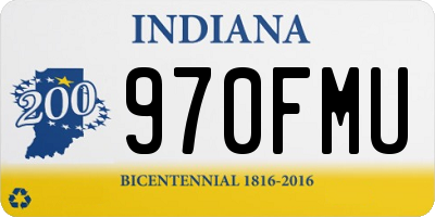 IN license plate 970FMU