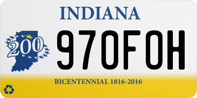 IN license plate 970FOH