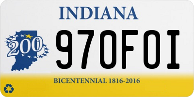 IN license plate 970FOI
