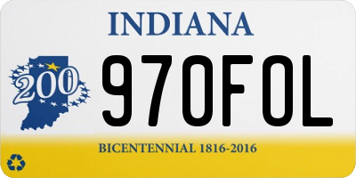 IN license plate 970FOL
