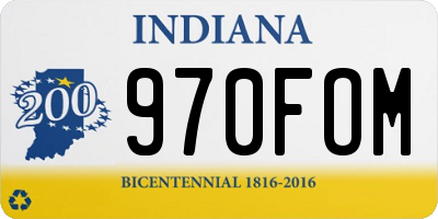 IN license plate 970FOM