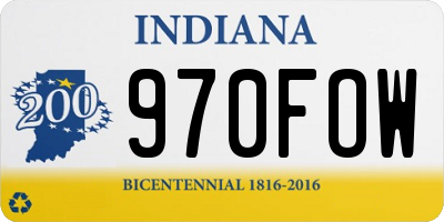IN license plate 970FOW