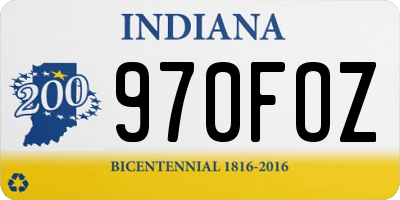 IN license plate 970FOZ
