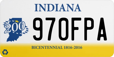 IN license plate 970FPA