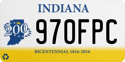 IN license plate 970FPC