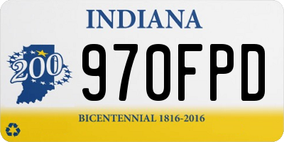 IN license plate 970FPD