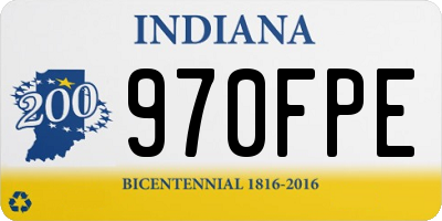 IN license plate 970FPE