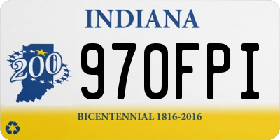 IN license plate 970FPI