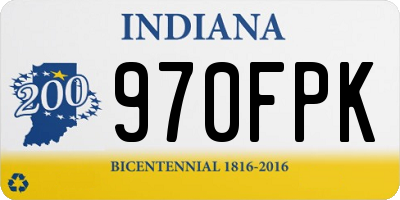 IN license plate 970FPK