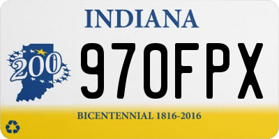 IN license plate 970FPX