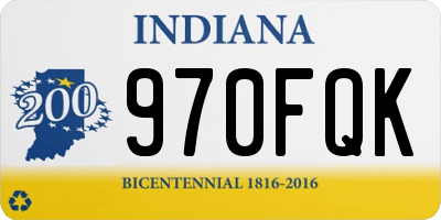 IN license plate 970FQK