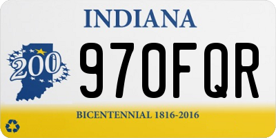 IN license plate 970FQR
