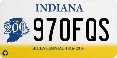 IN license plate 970FQS