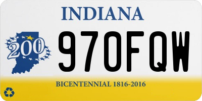IN license plate 970FQW
