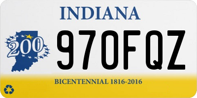 IN license plate 970FQZ