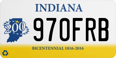 IN license plate 970FRB