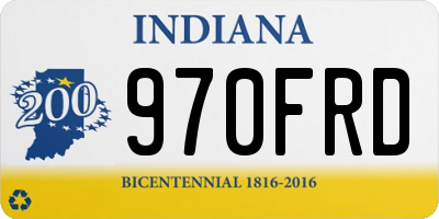 IN license plate 970FRD