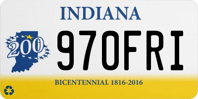 IN license plate 970FRI