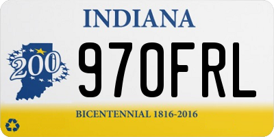 IN license plate 970FRL