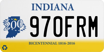IN license plate 970FRM