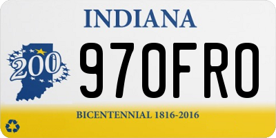 IN license plate 970FRO