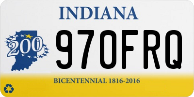 IN license plate 970FRQ