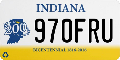 IN license plate 970FRU