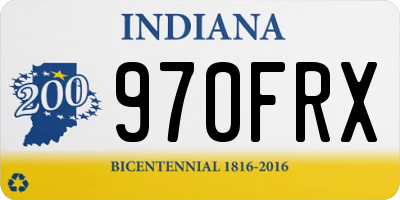 IN license plate 970FRX